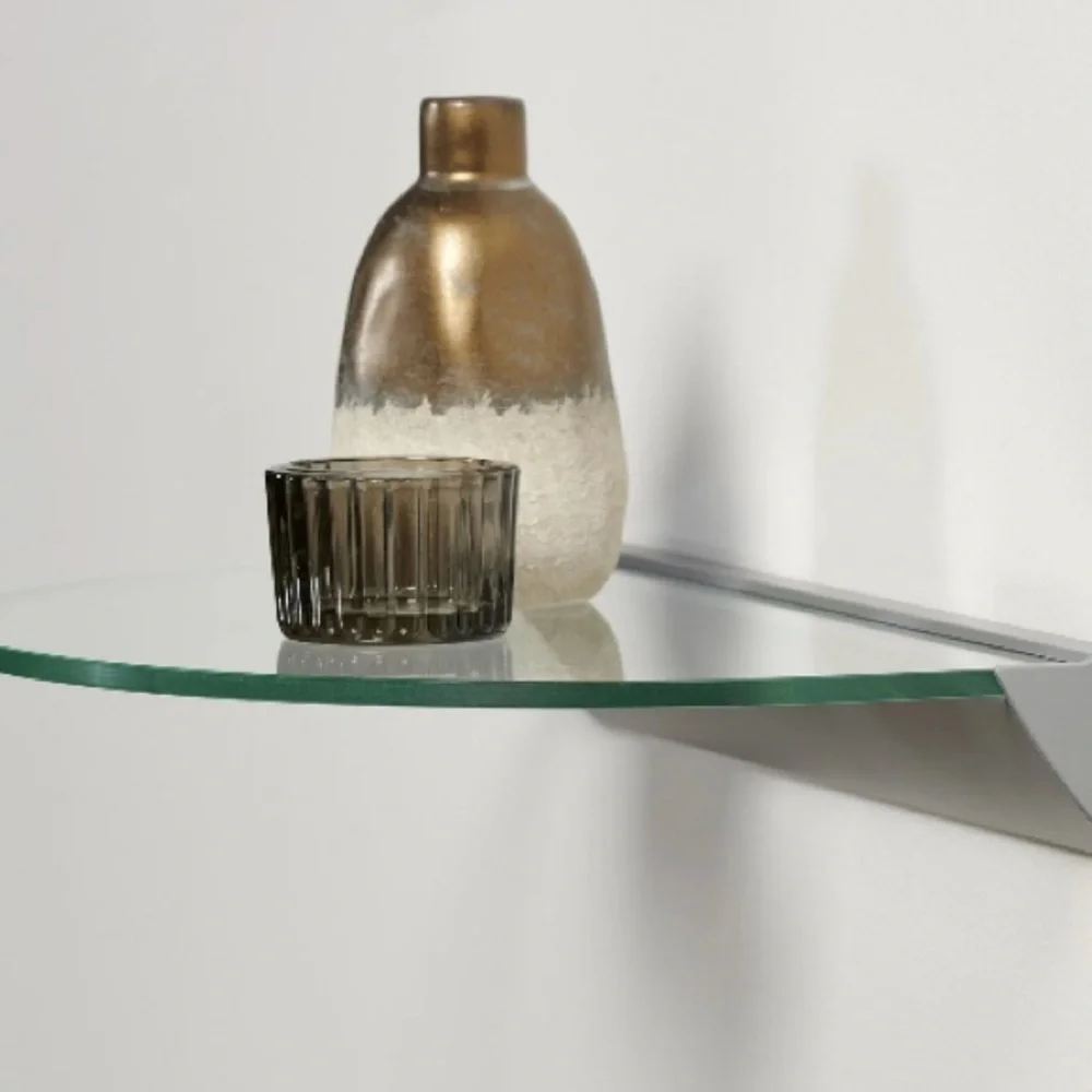 Wallscapes Essentials 12 inch half round glass shelves